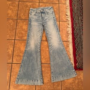 American Eagle Outfitters Light Blue Wide Leg Jeans Festival Flare